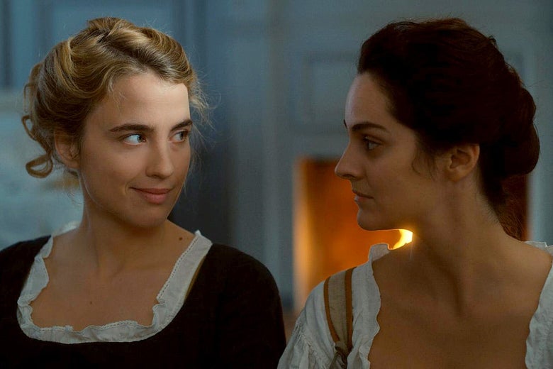 Adèle Haenel and Noémie Merlant in Portrait of a Lady on Fire.