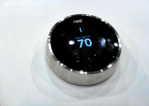 Nest thermostat at the 2013 Consumer Electronics Show in Las Vegas.