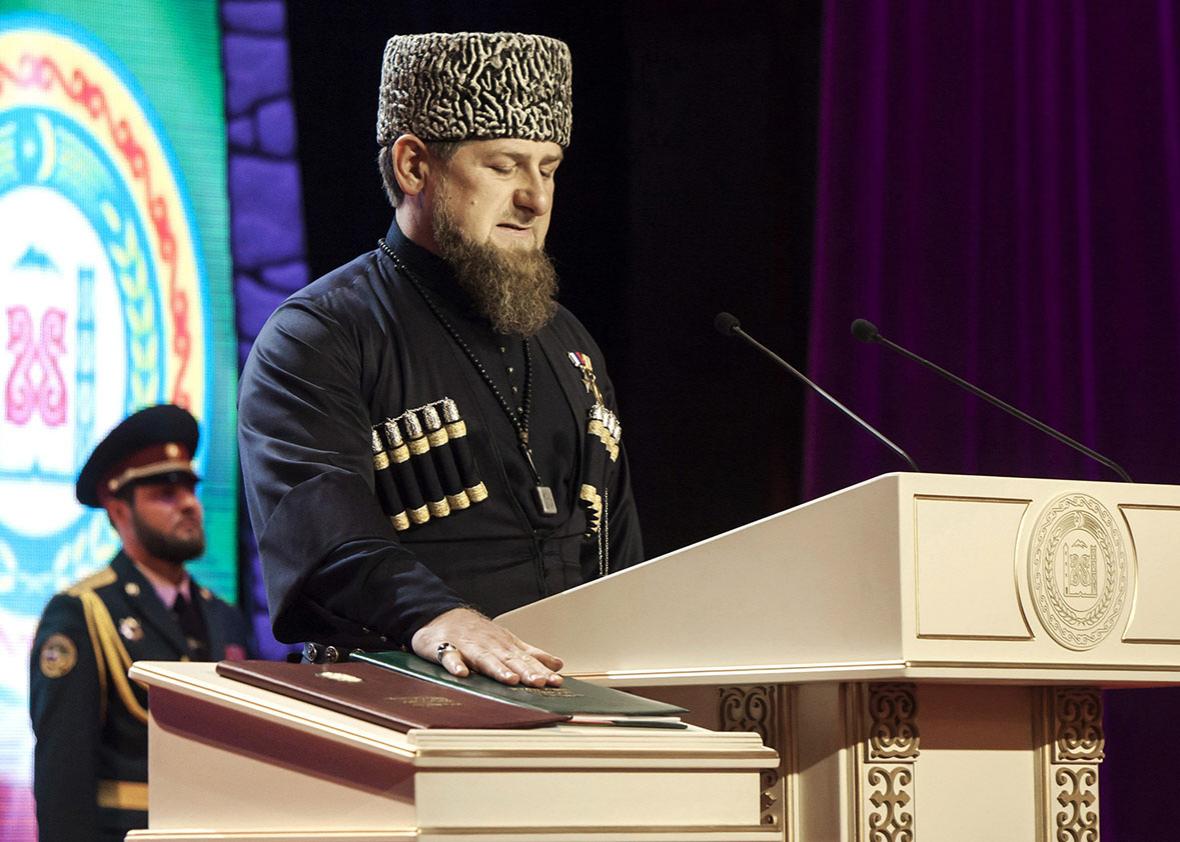 Head of Chechnya Ramzan Kadyrov is sworn in as head of Chechnya's government at an inauguration ceremony. 