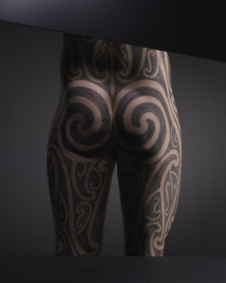 Tattoo designed by Mark Kopua on a silicone model of a man's backside, 2013.