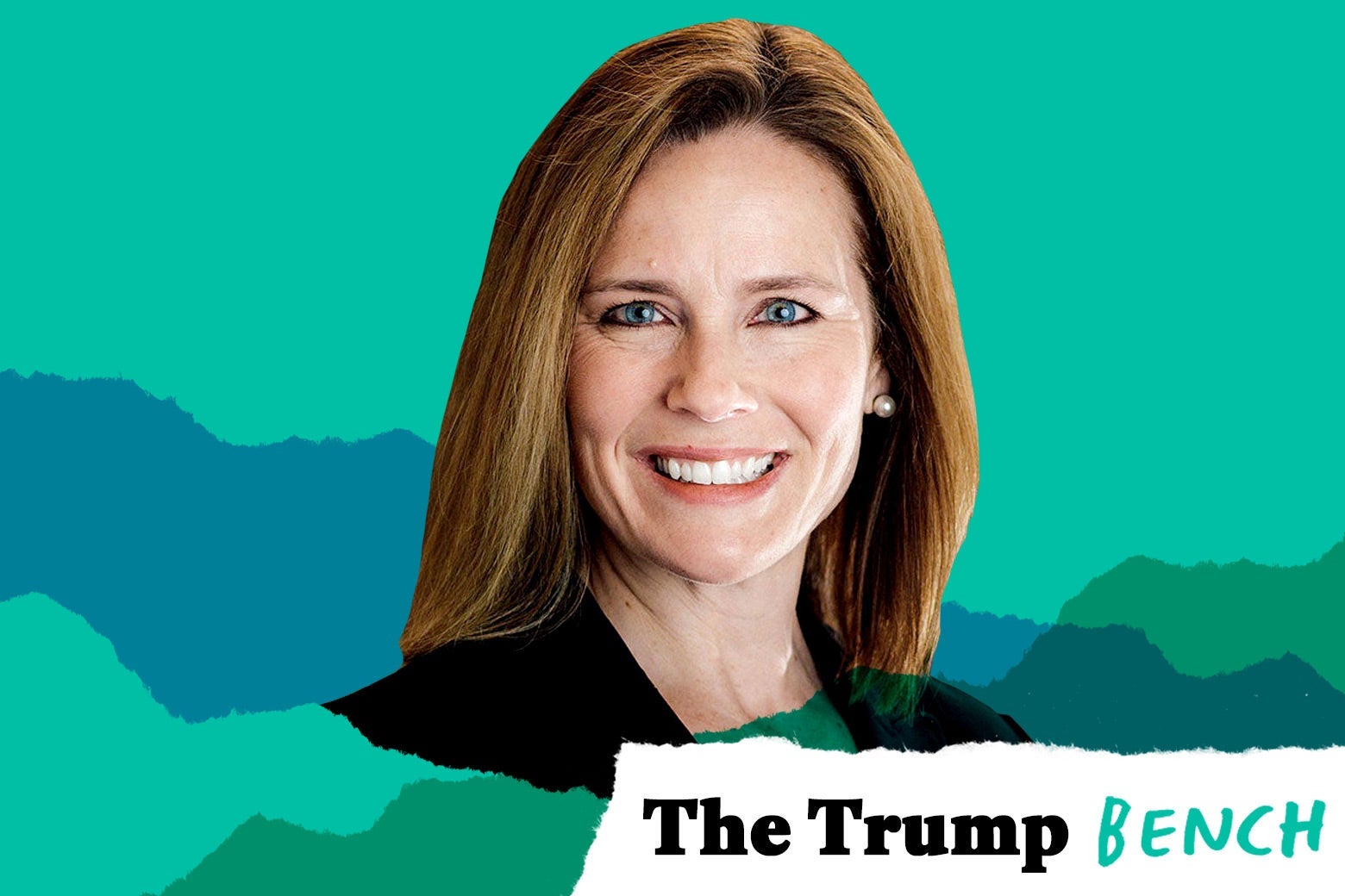 Amy Coney Barrett with text in the bottom right corner that says, "The Trump Bench."