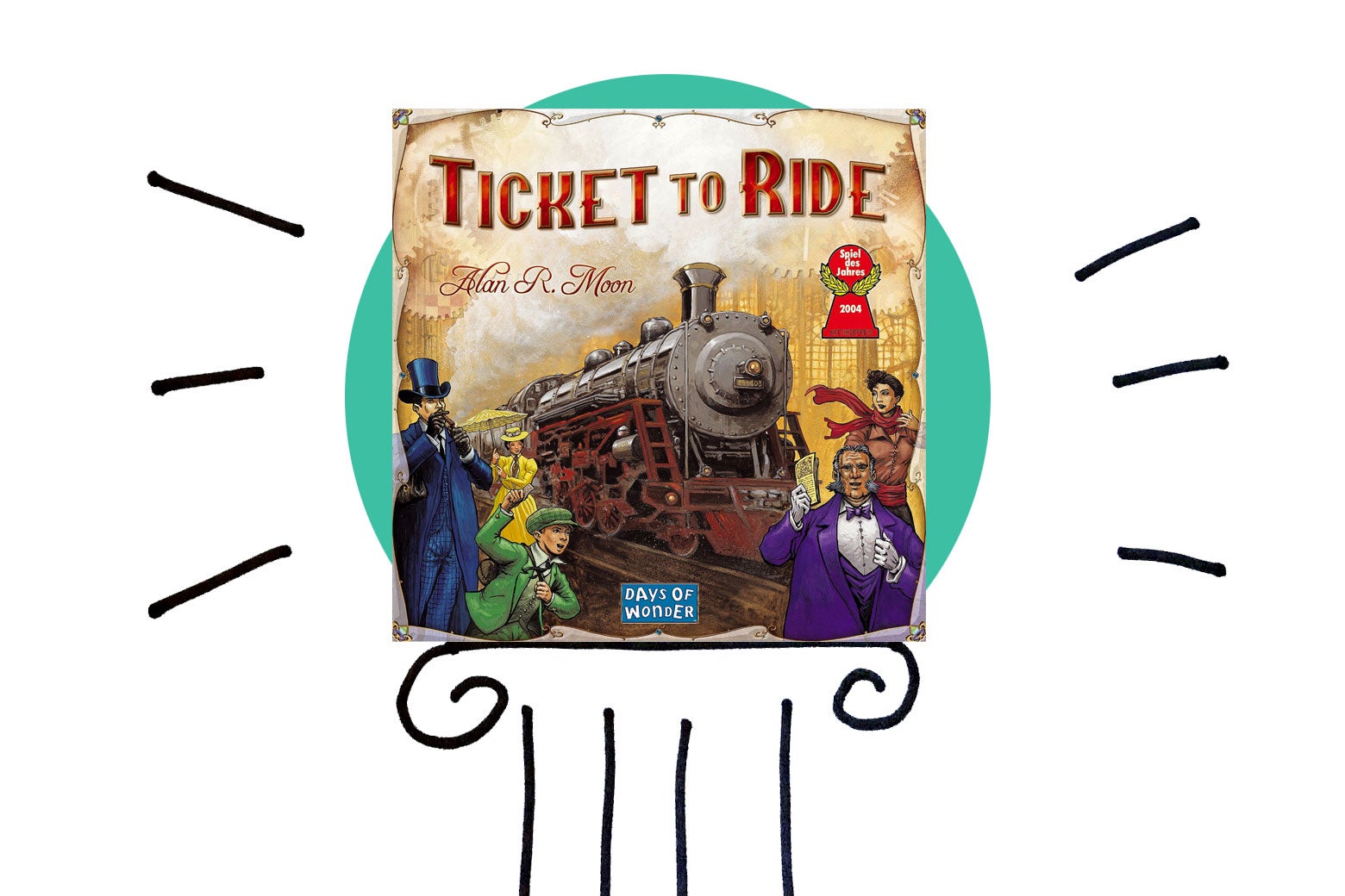 Ticket to Ride on a pedestal.