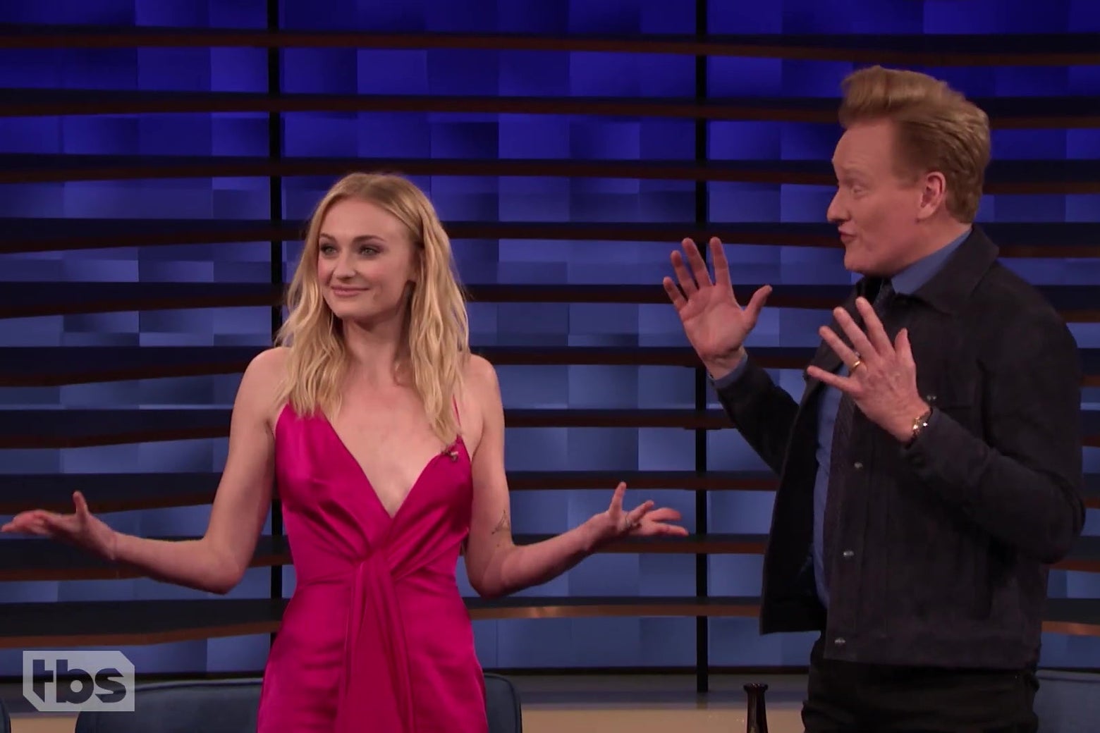 Conan: Sophie Turner stopped by to promote Dark Phoenix but slapped Conan  in the face instead.