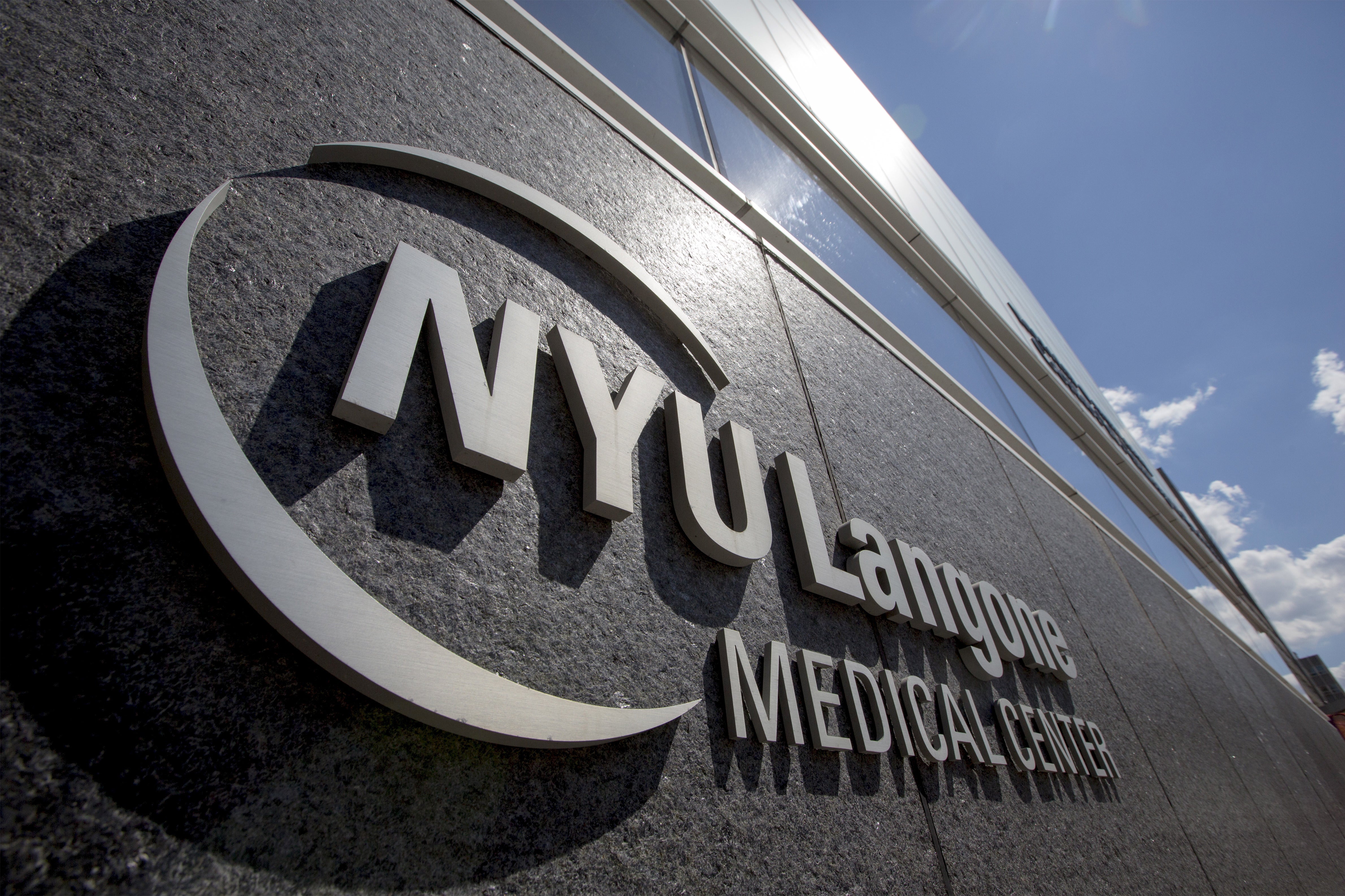 The NYU Langone Medical Center sign.
