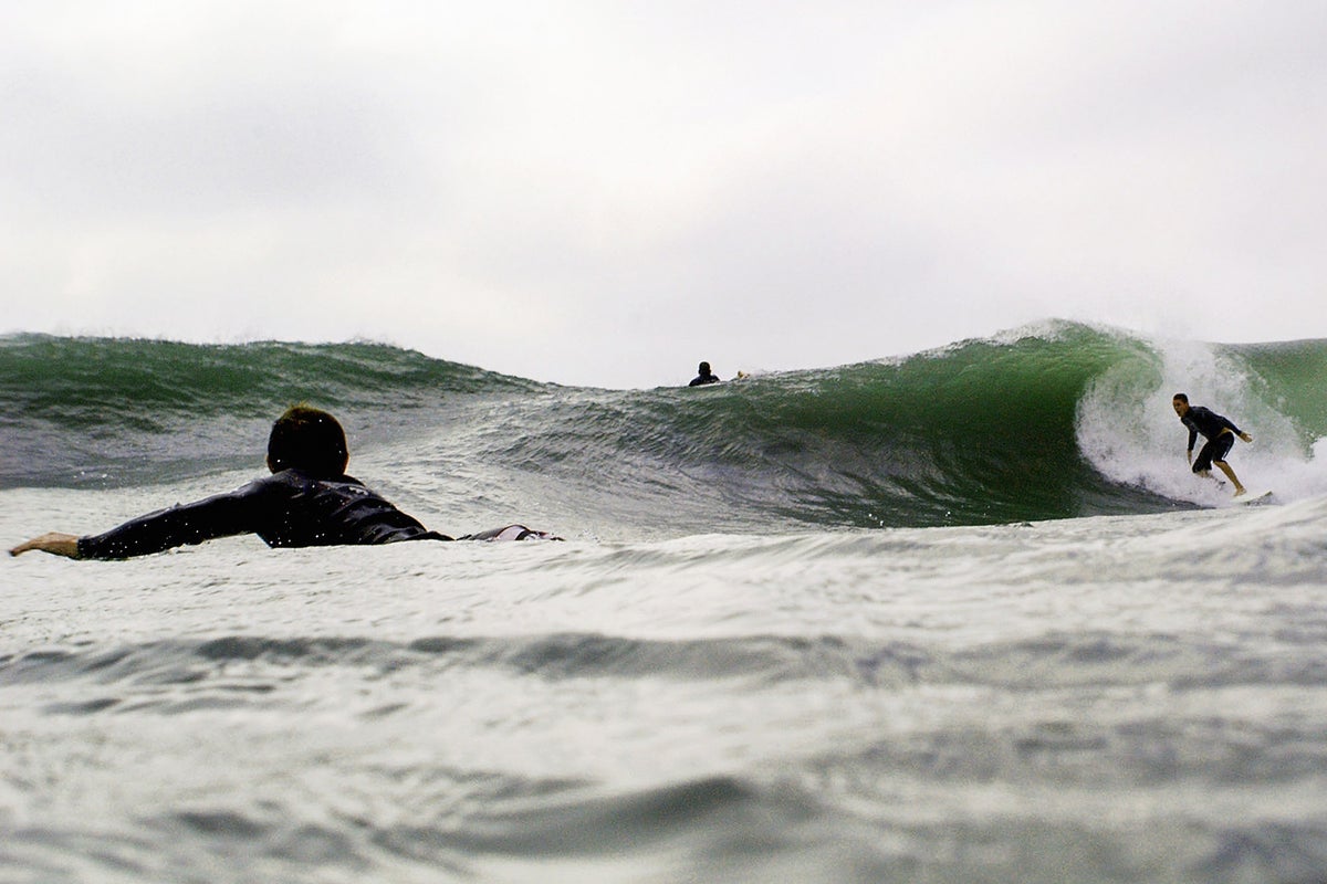 Inexperienced surfer on sale