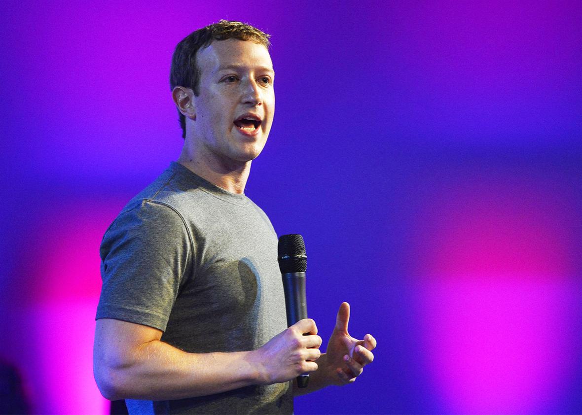 Chairman and chief executive of Facebook Mark Zuckerberg announces the Internet.org Innovation Challenge in India in New Delhi, Oct. 9, 2014.