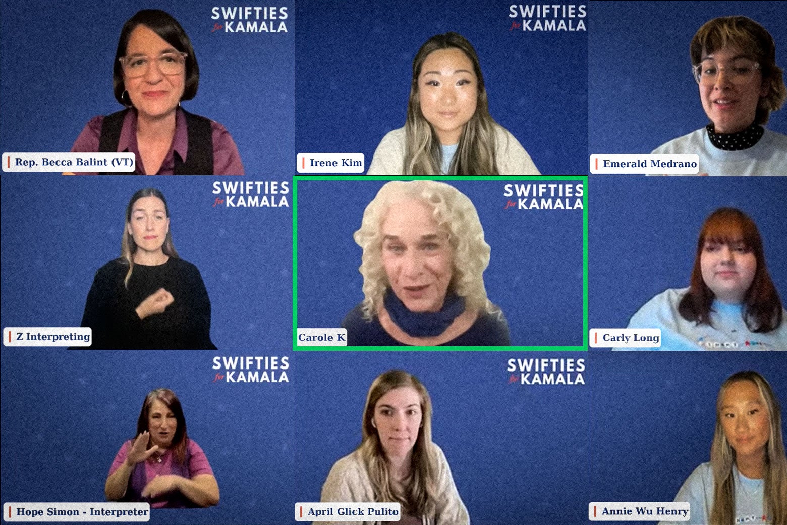 Kamala Harris and Taylor Swift fans: What was missing on this week’s “Swifties for Kamala” call.