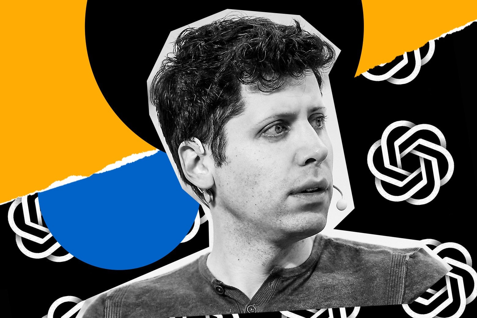 A white dude looking to his left, looking dazed, with What Next: TBD colors and illustrations behind him