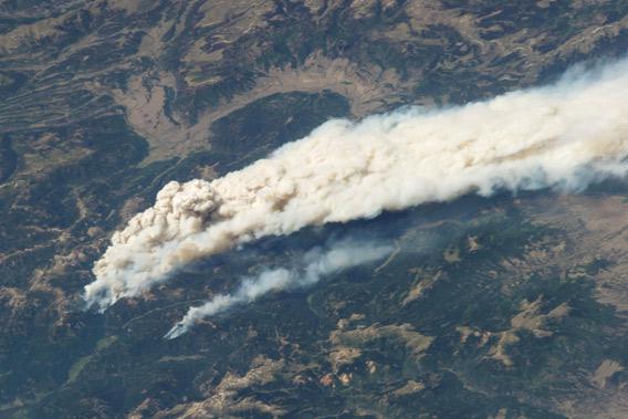 wildfire seen from space