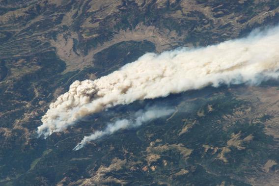wildfire seen from space