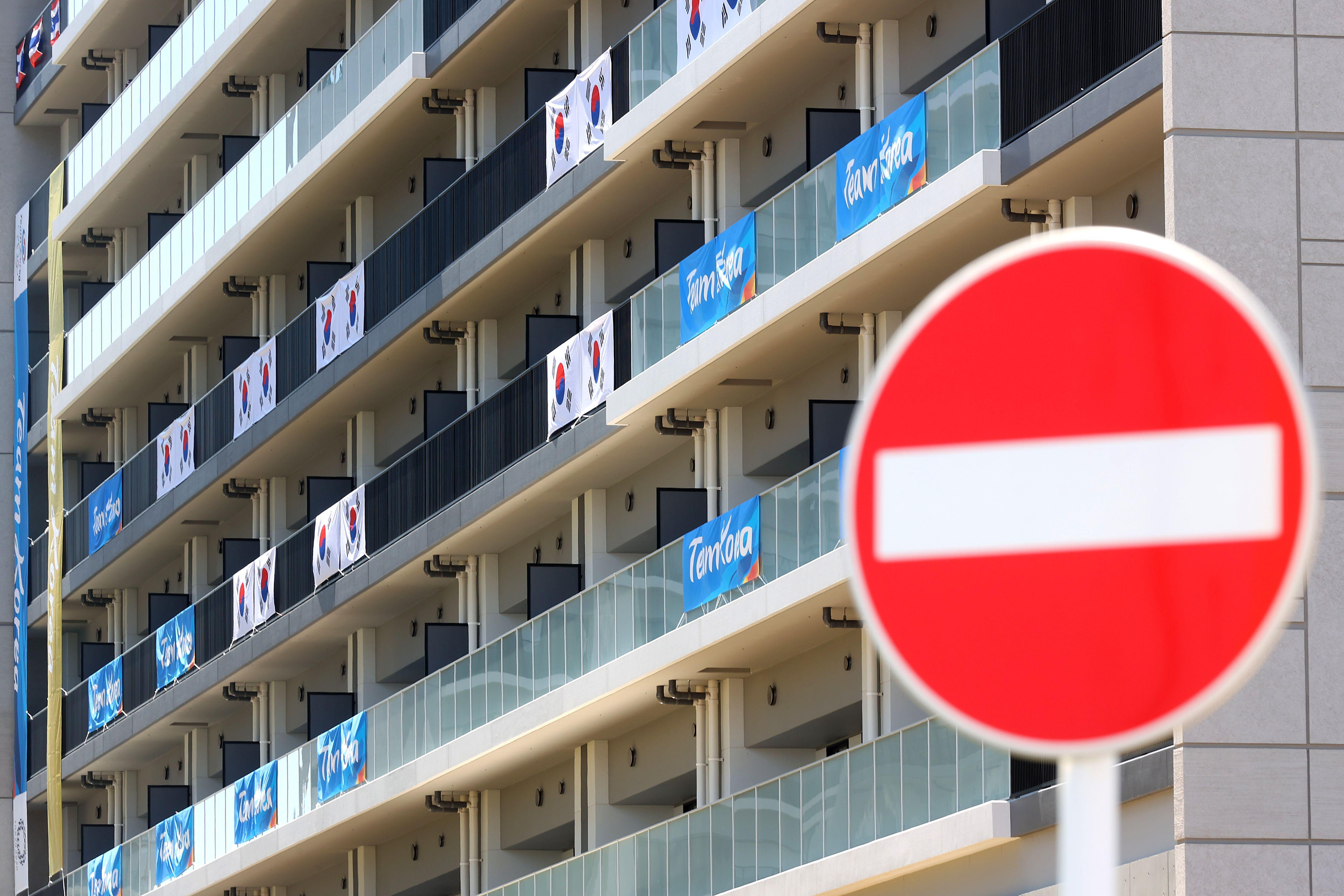TOKYO, JAPAN - JULY 21: A general view of the Olympic Village ahead of the Tokyo 2020 Olympic Games on July 21, 2021 in Tokyo, Japan. (Photo by Alexander Hassenstein/Getty Images)