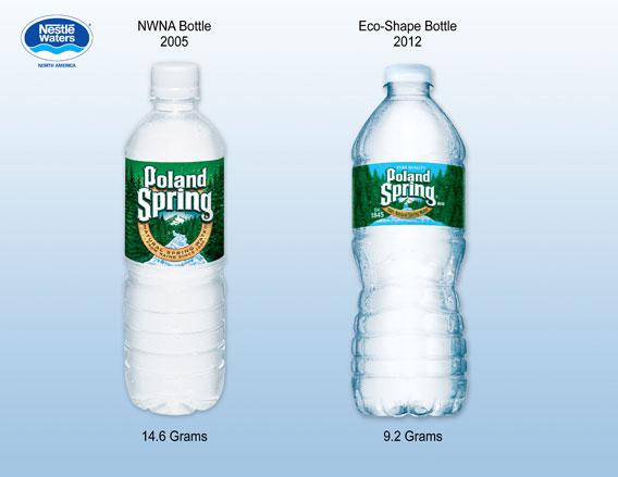 Poland Spring water bottles. 