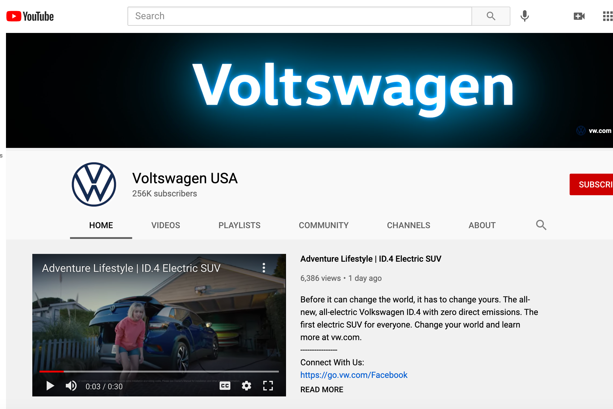 The Voltswagen Youtube page