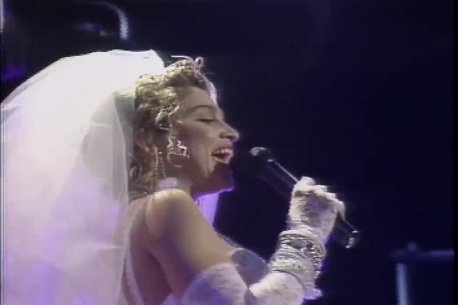 Madonna performs "Like a Virgin" on the very first MTV Video Music Awards.