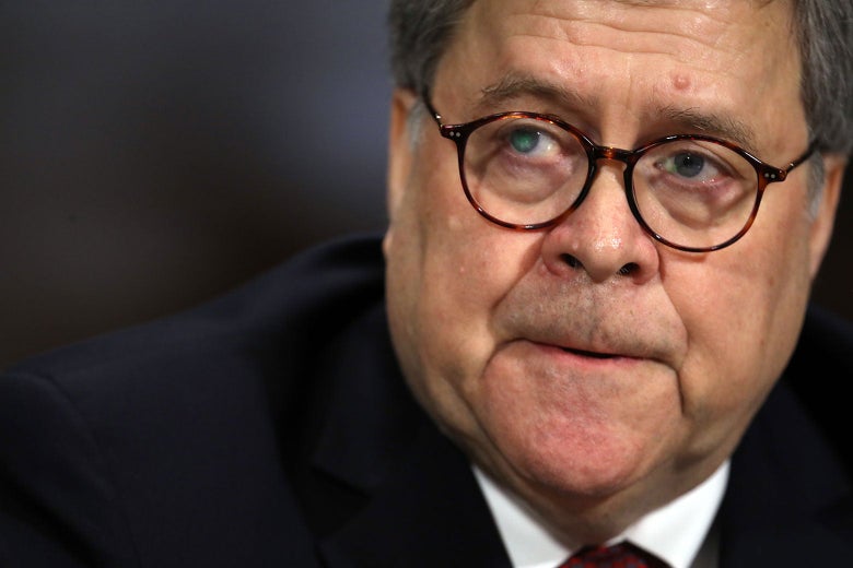 Attorney General William Barr testifies on Capitol Hill on May 1.