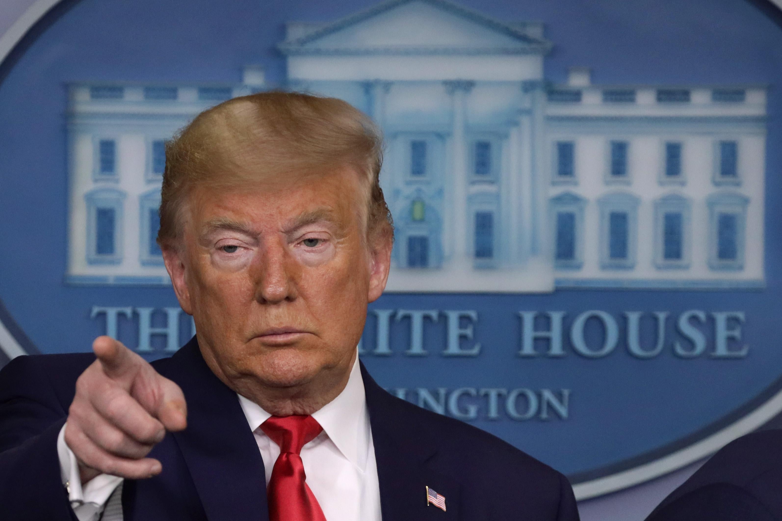 President Donald Trump takes questions during a news conference at the White House February 29, 2020 in Washington, D.C.