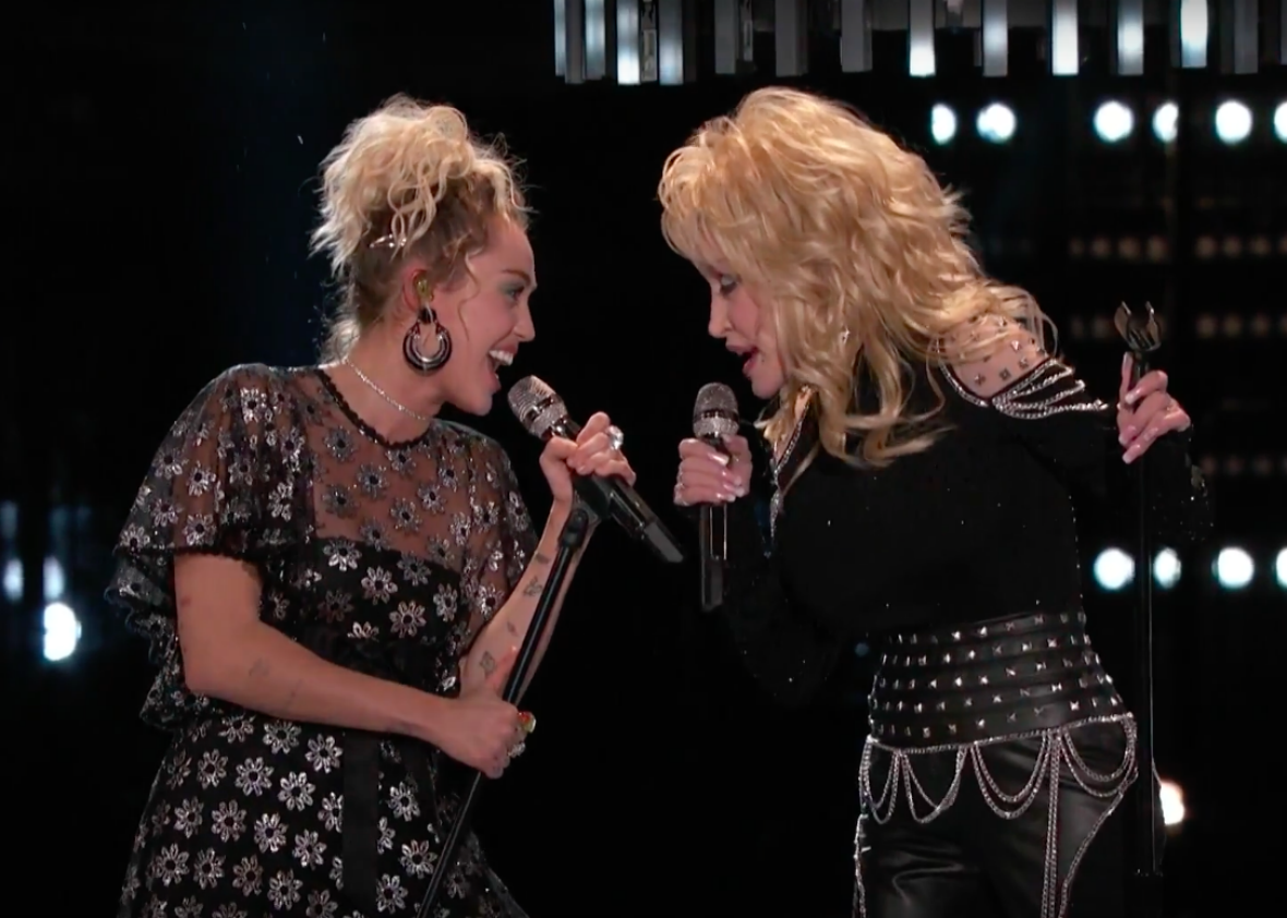 Miley Cyrus, Dolly Parton, and Pentatonix combine forces for "Jolene