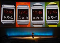 Pranav Mistry, Head of Think Tank Team Samsung Research America presents Galaxy Gear smartwatch at the IFA (Internationale Funkausstellung) electronics trade fair in Berlin on September 4, 2013.