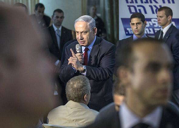 Israeli Prime Minister and Likud party's candidate running for general elections, Benjamin Netanyahu.
