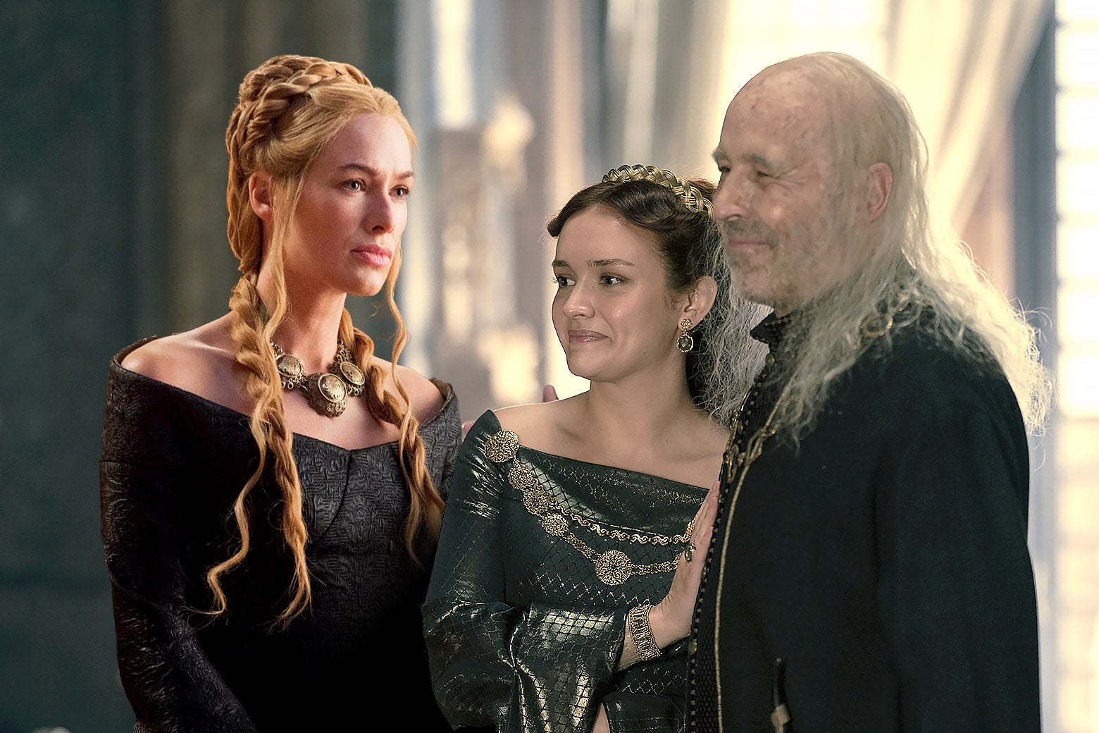 Cersei Lannister from Game of Thrones photoshopped into a scene from House of Dragons.