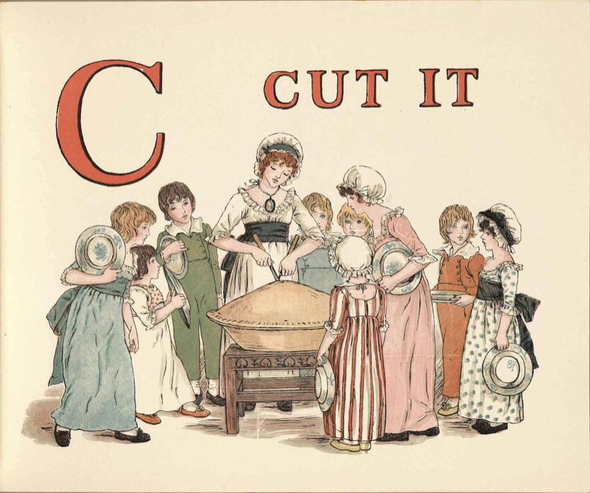 Kate Greenaway's Apple Pie ABC is utterly adorable.