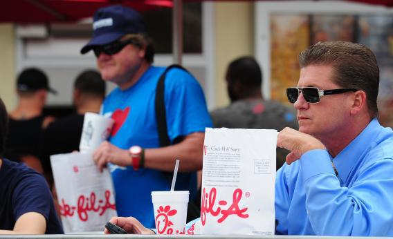 Chick-Fil-A's CEO sparked protests by speaking out against gay marriage last year.