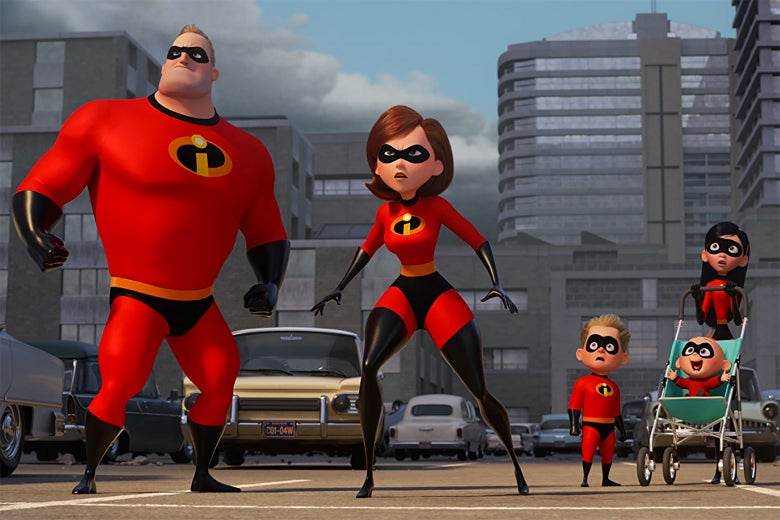 The Incredibles family in a still from Incredibles 2.