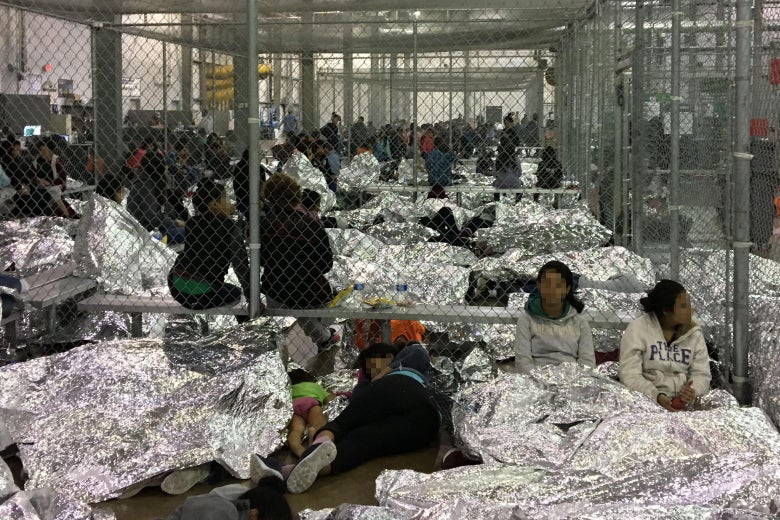 In this handout photo provided by the Office of Inspector General, overcrowding of families is observed by OIG at the U.S. Border Patrol McAllen Station Centralized Processing Center on June 11, 2019 in McAllen, Texas. 