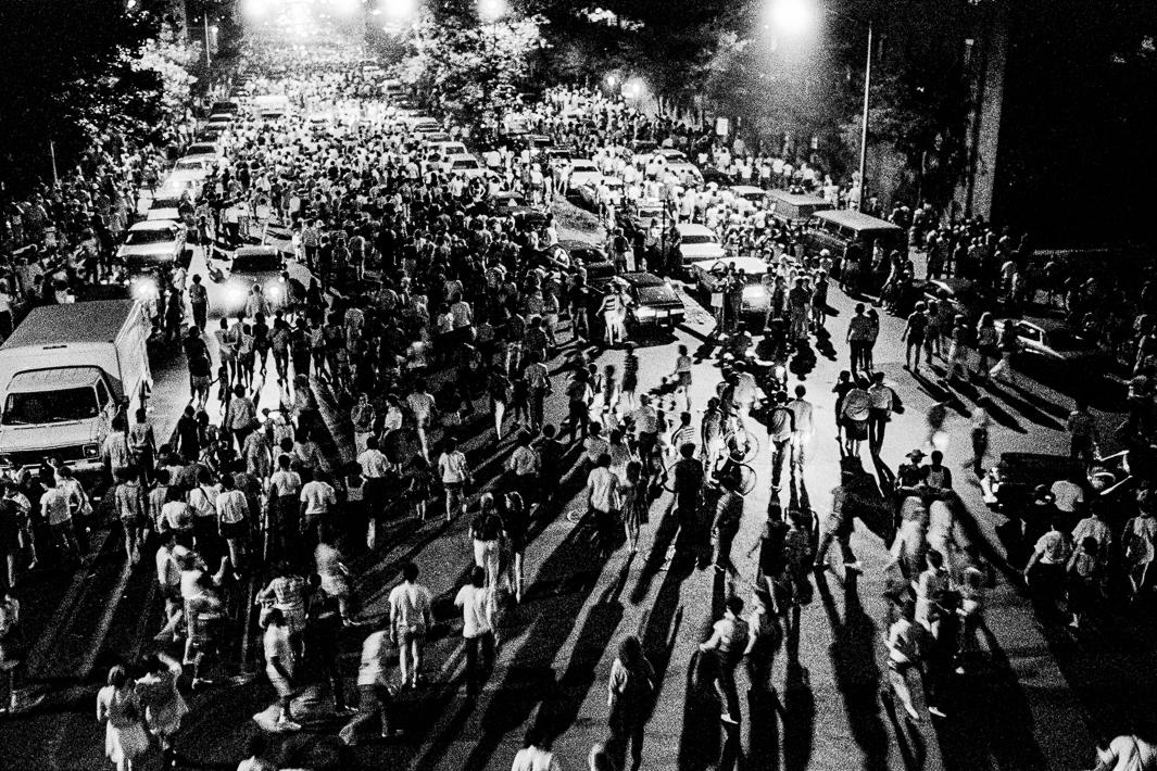 Crowds Dispersing After Fireworks Display