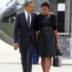 US President Barack Obama and First Lady Michelle Obama.