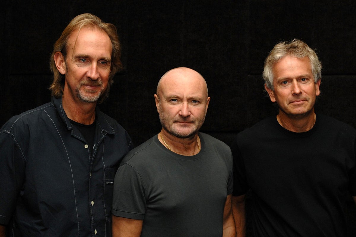 Pop overachievers Genesis—including Phil Collins and Peter Gabriel