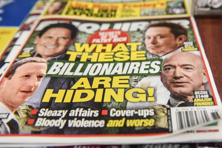 National Enquirer cover showing Jeff Bezos, other billionaires.