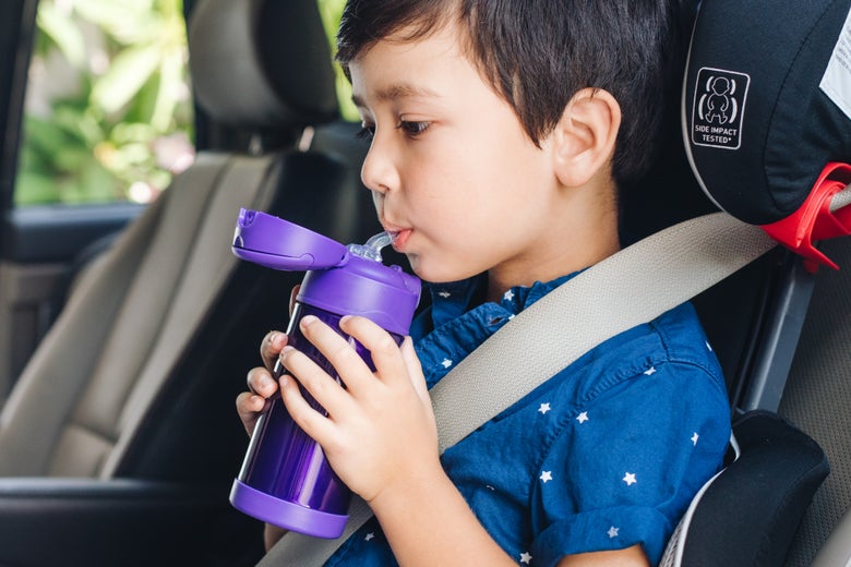 Child drinking from Thermos Funtainer