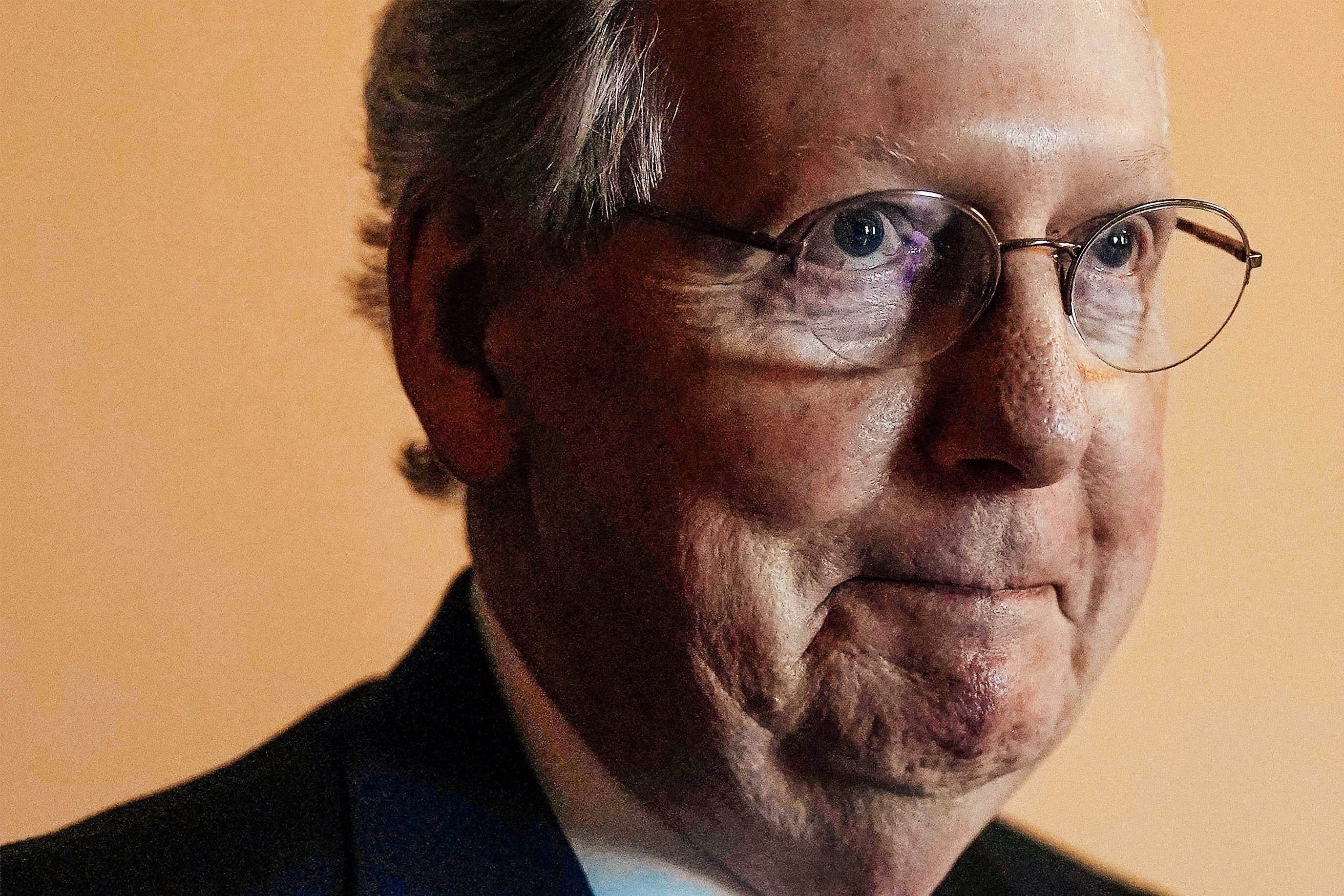 Alex Wong/Getty Images A close-up of Mitch McConnell.