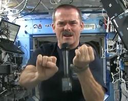 Chris Hadfield and microphone