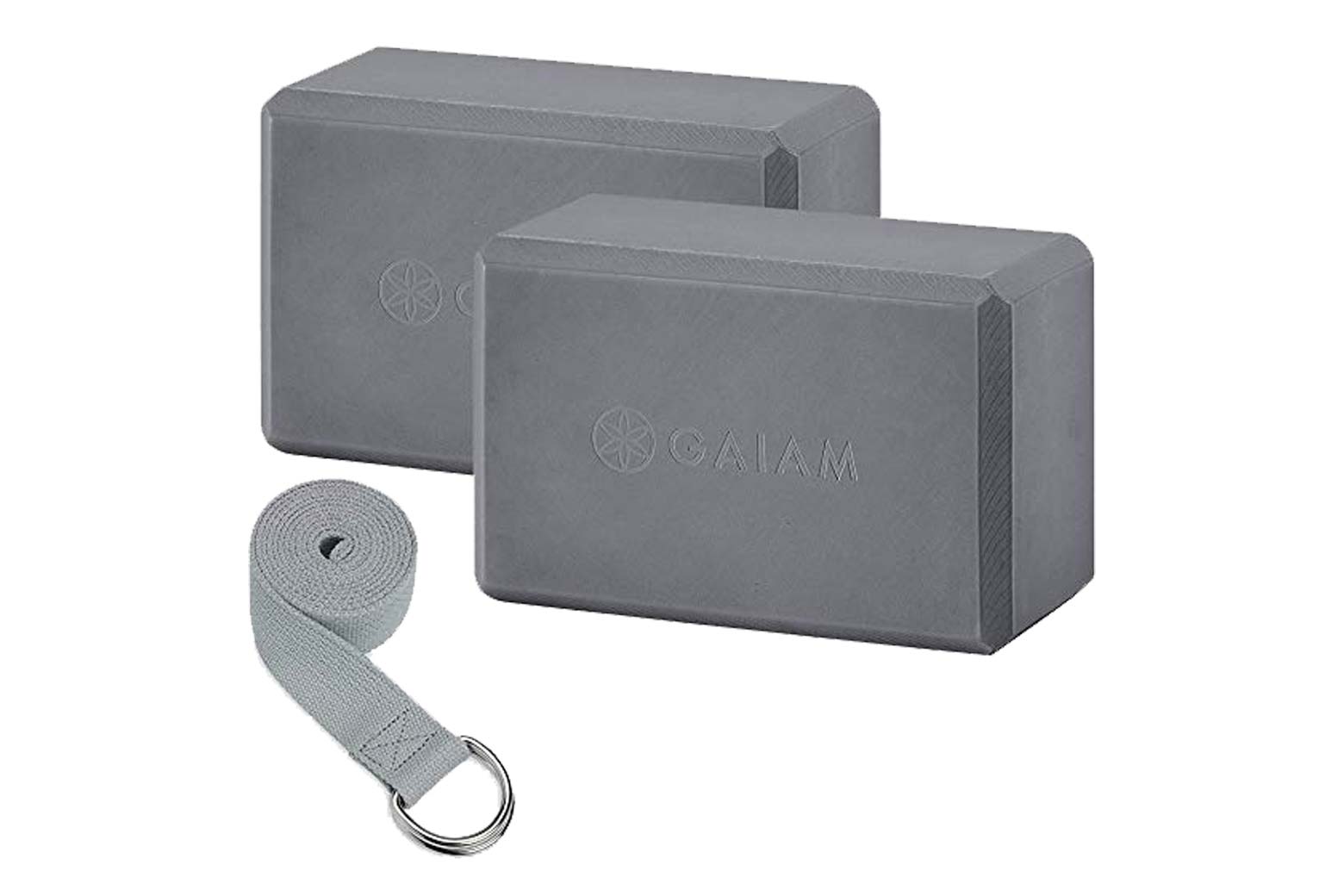 Gaiam Essentials yoga block and strap set