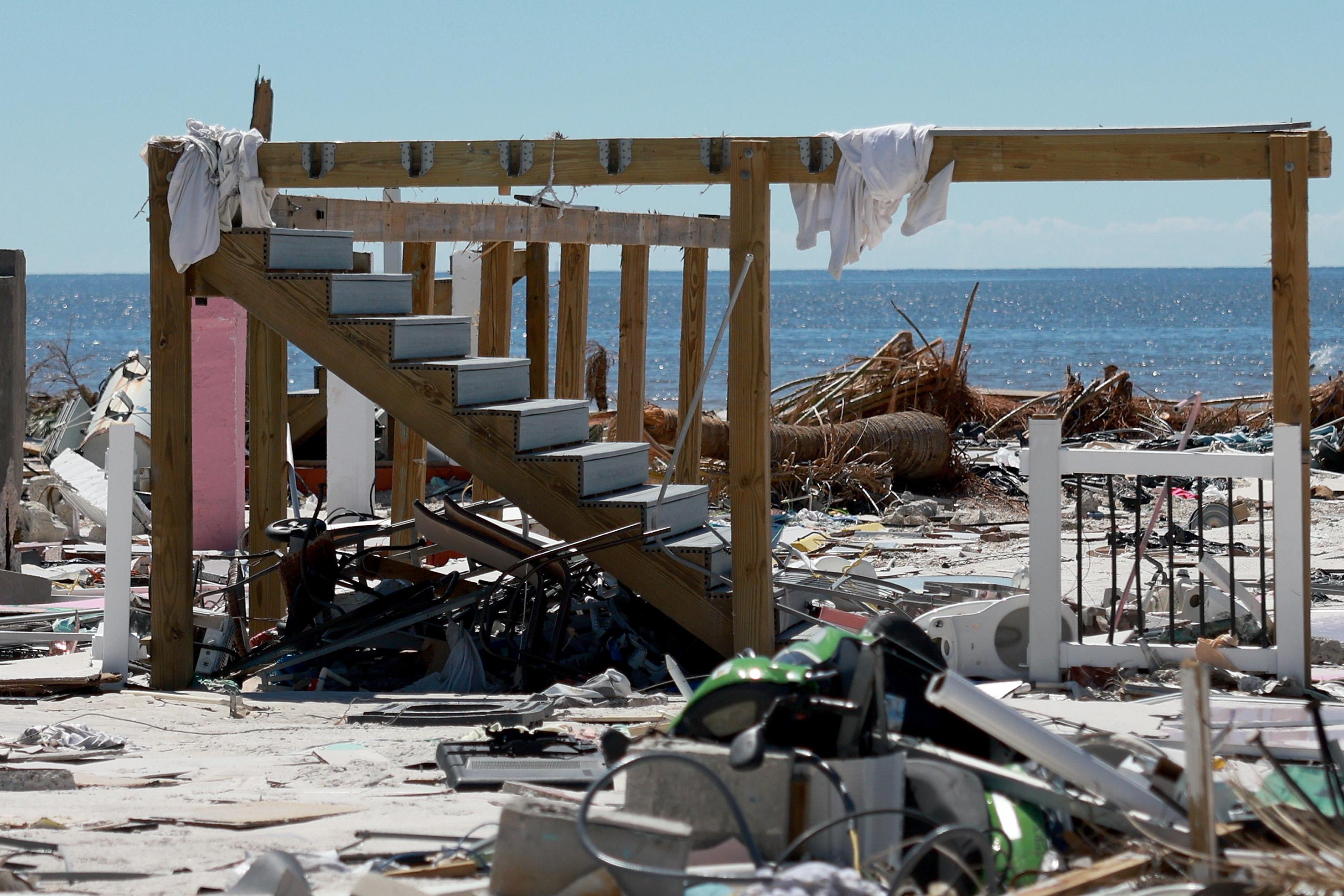 FORT MYERS, FLORIDA - OCTOBER 03: A home is shown swept away in the wake of Hurricane Ian on October 3, 2022 in Fort Myers, Florida. The death toll in the state from Ian rose to at least 100 today following the storm making landfall as Category 4 hurricane, causing extensive damage along the coast as rescue crews continued the search for survivors.  (Photo by Joe Raedle/Getty Images)