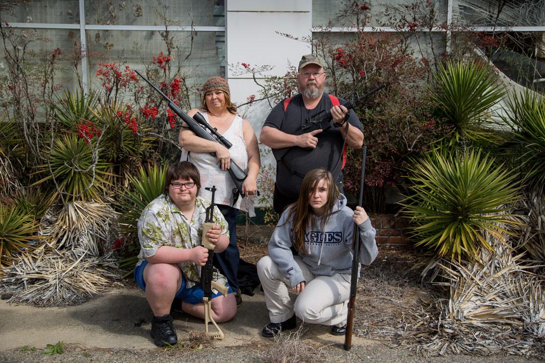 Clockwise from top left: Shari Baker, Ben Baker, Susan Baker, and Jesse Baker at their home on Feb. 10, 2013, in Ashburn, Ga.
