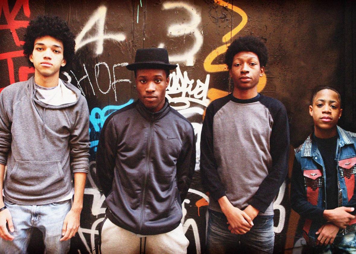 Skylan Brooks, Shameik Moore, Justice Smith, and Tremaine Brown Jr. in The Get Down.