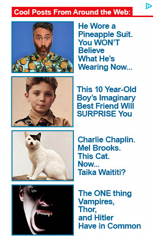 Squares with provocative images and text, including a cat whose fur looks like a Hitler mustache.