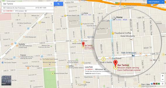The new Google Maps personalized interface.