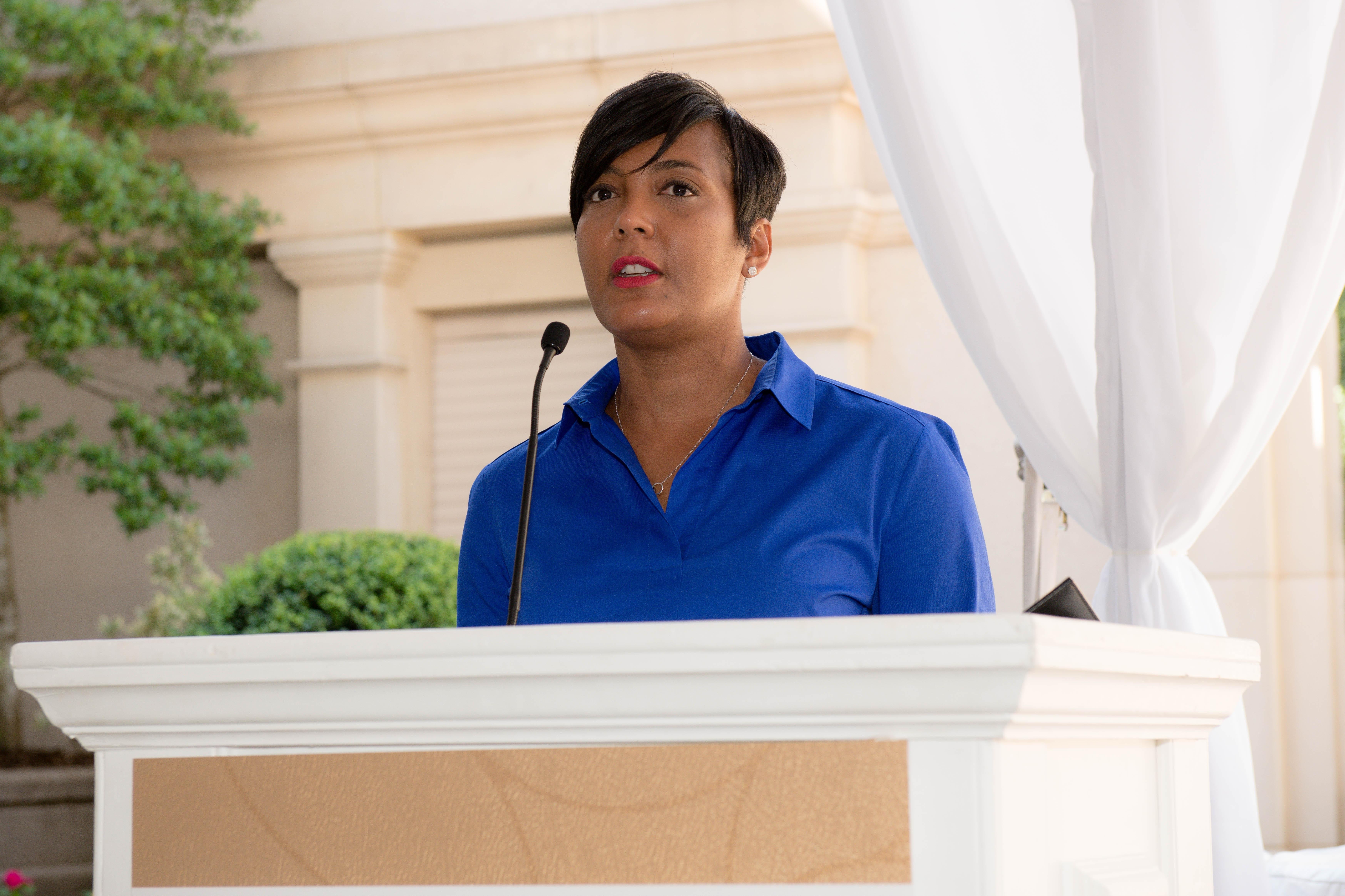 Keisha Lance Bottoms speaks at a podium