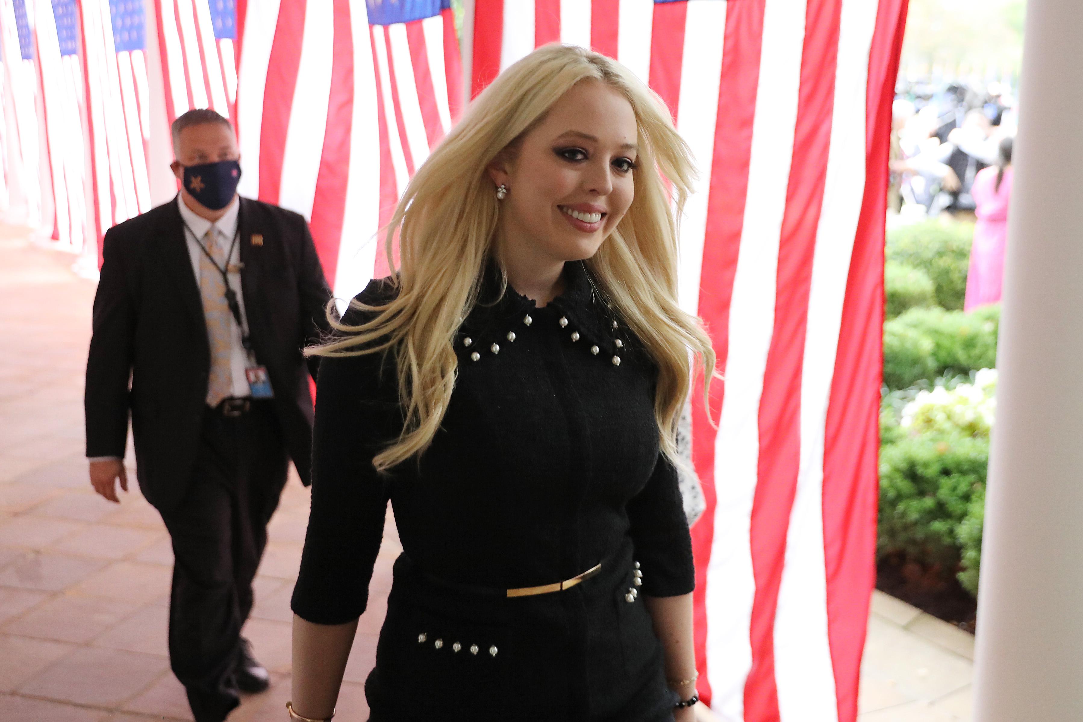 Tiffany Trump, daughter of President Donald Trump, arrives for a ceremony where her father will introduce 7th U.S. Circuit Court Judge Amy Coney Barrett, 48, as his nominee to the Supreme Court in the Rose Garden at the White House Sept. 26, 2020, in Washington, D.C.