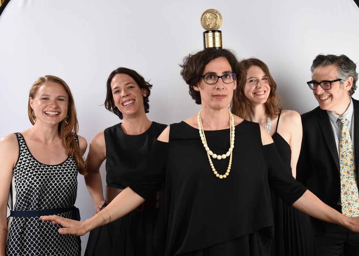 Serial’s production team: (left to right) Dana Chivvis, Julie Snyder, Sarah Koenig, Emily Condon, Ira Glass.