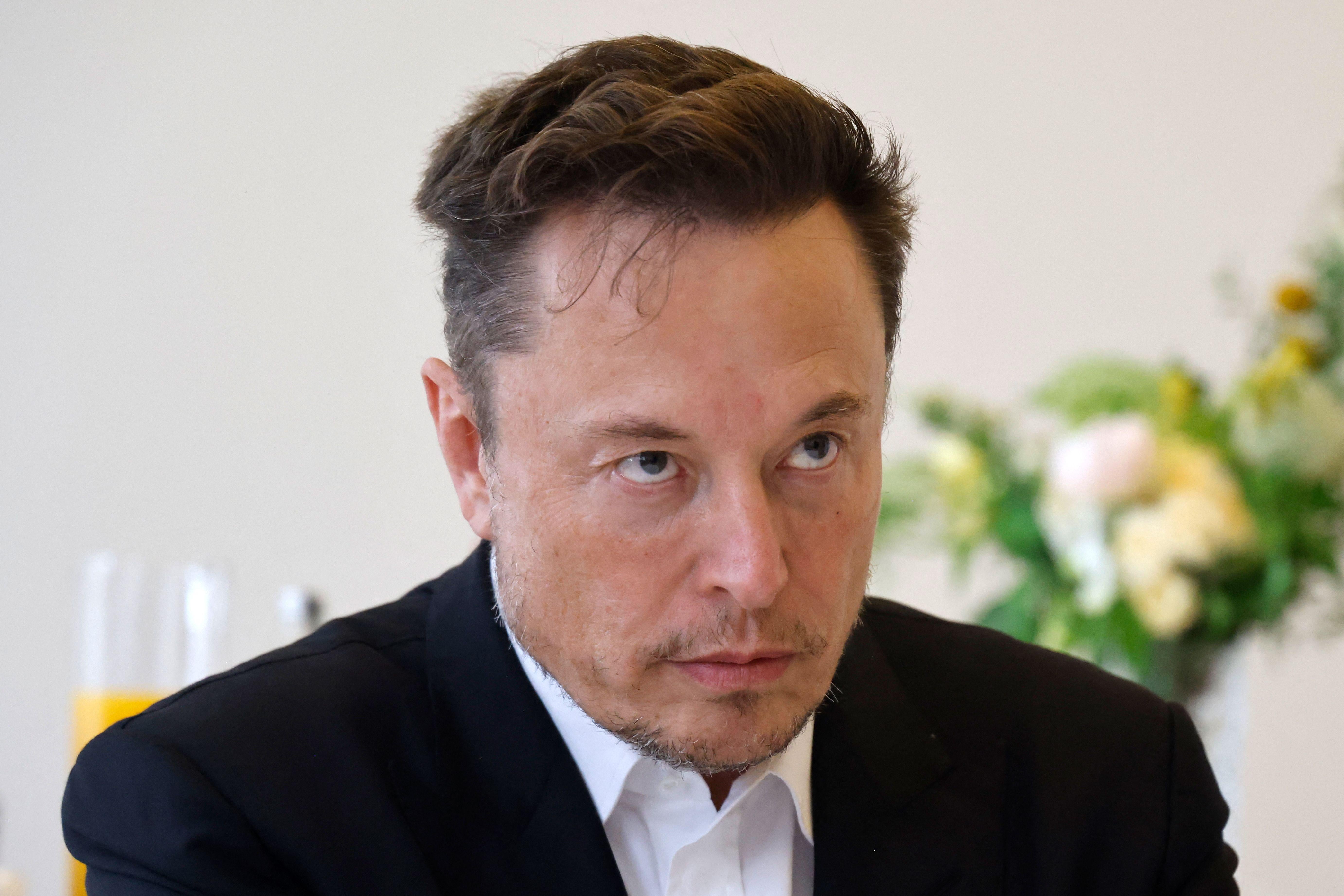 Elon Musk looks stern