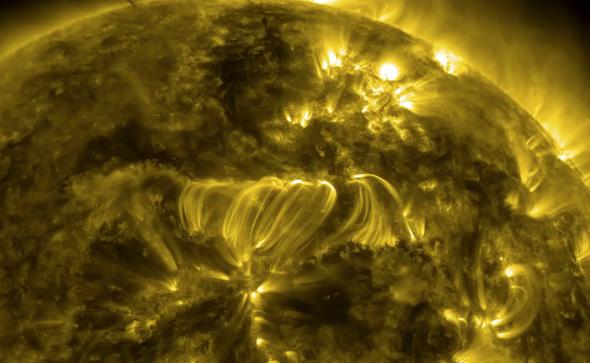 coiled magnetic loops on the Sun