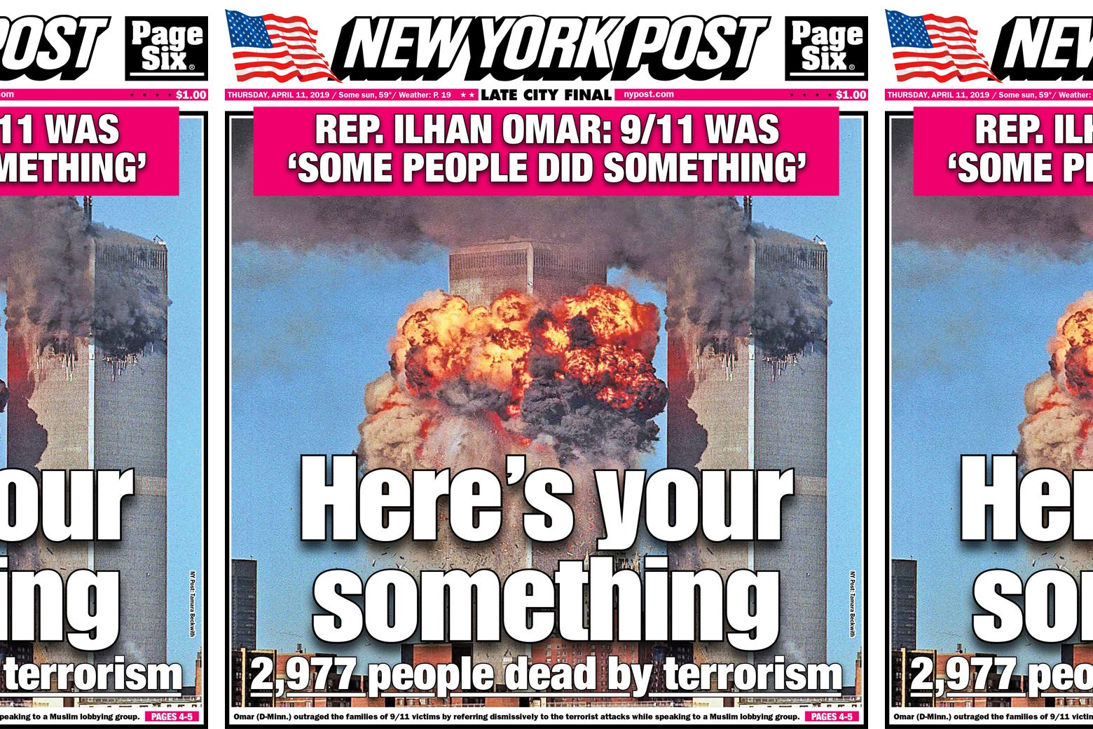 The April 11 cover of the New York Post.