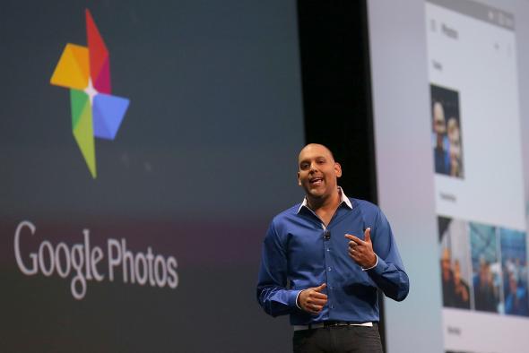 Google Photos director Anil Sabharwal announces Google Photos.