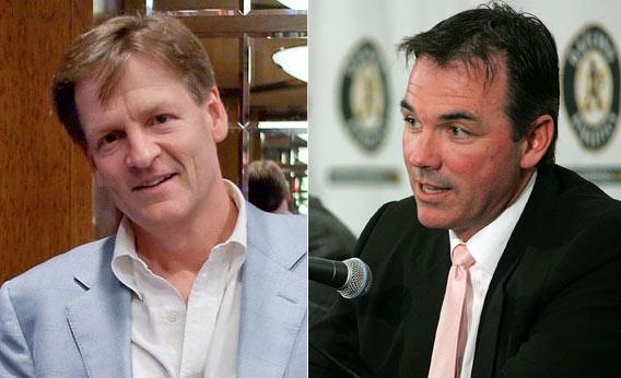 Best-selling author Michael Lewis and Oakland Athletics Vice President and General Manager Billy Beane.