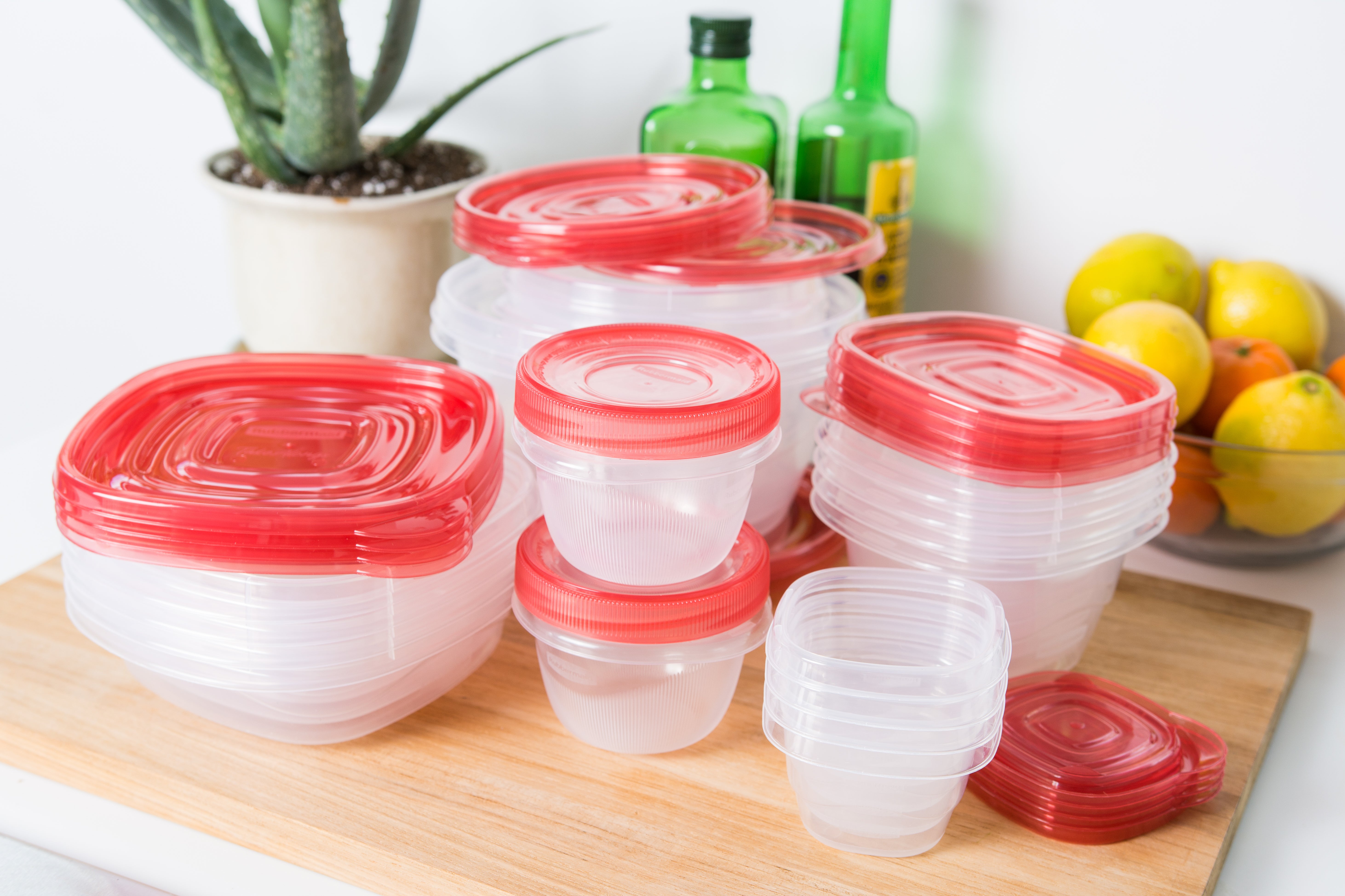 [Glasslock] Assorted Food Storage Containers with Green Lids, 40-Pcs Set